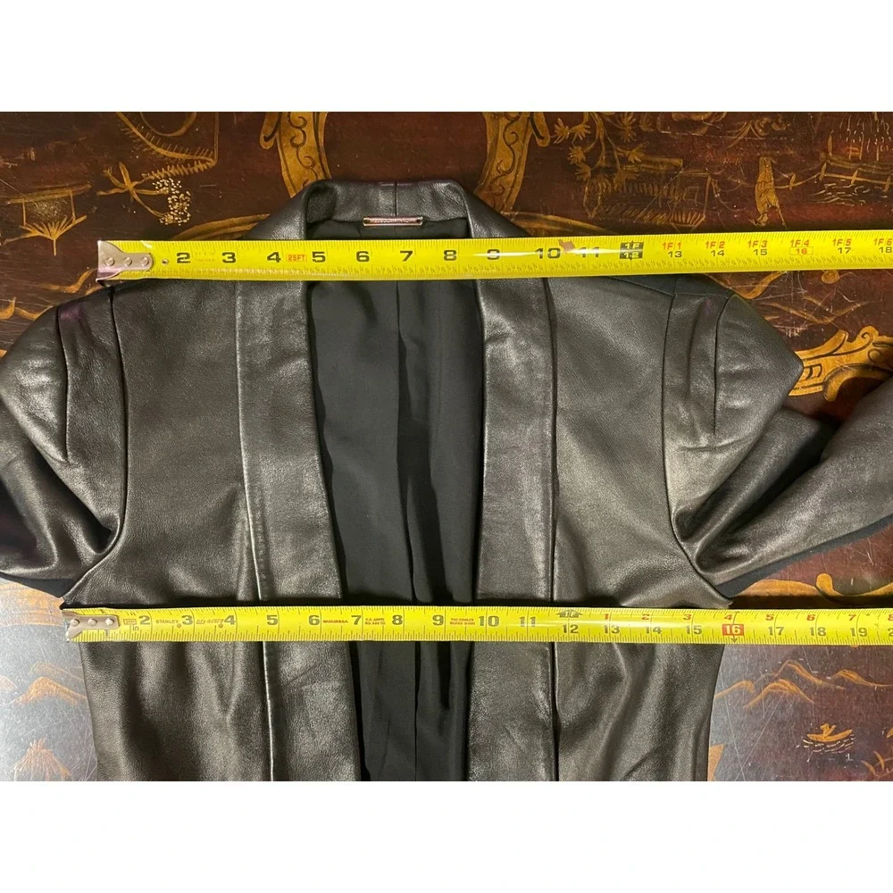 Rebecca‎ Minkoff Becky Black Lambskin Leather Open Front Blazer Jacket ASOTV XS